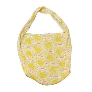 Free People Yellow and Pink Fabric Tote/Hobo/Reusable Shopping Bag